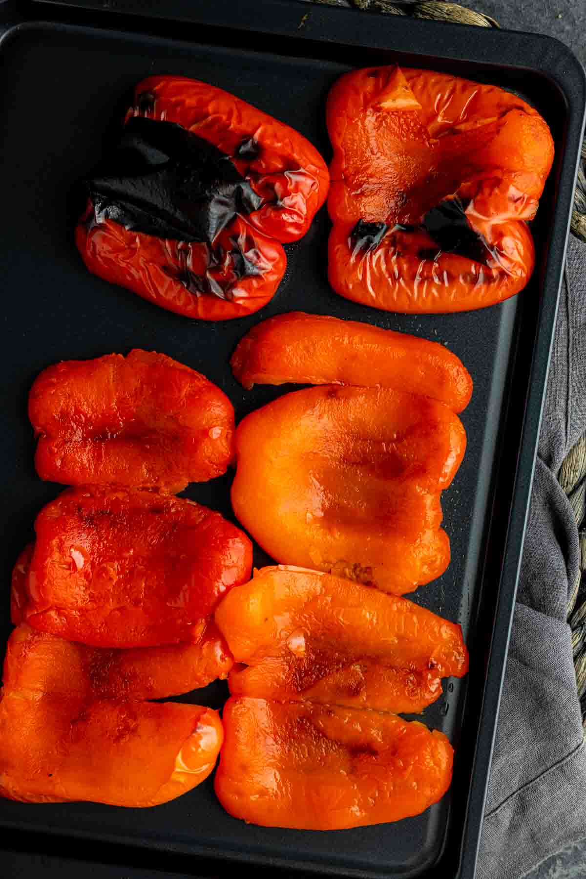 Roasting a Red Pepper on a sheet pan