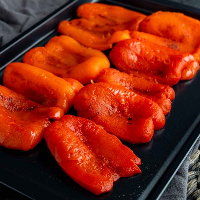 Roasting a Red Pepper on nonstick sheet pan