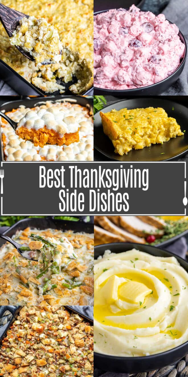 Pinterest image for Collage of Thanksgiving Side dishes