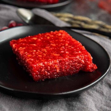 a plate with Cranberry Jello Salad