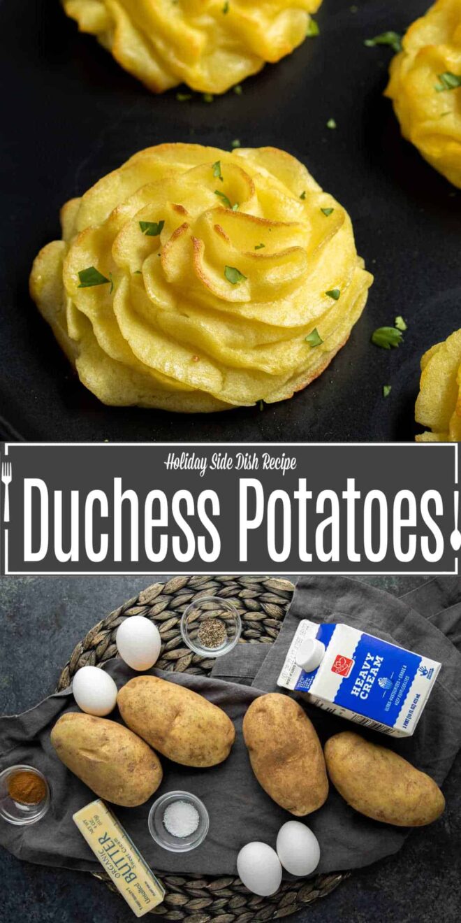 pinterest image to make Duchess Potatoes