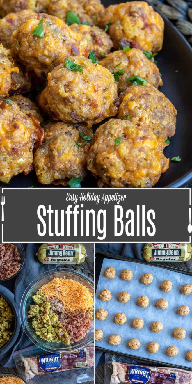 pinterest image of how to make Stuffing Balls