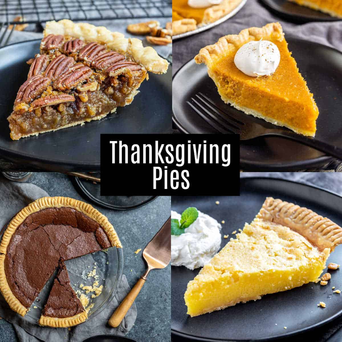 collage of Thanksgiving Pies
