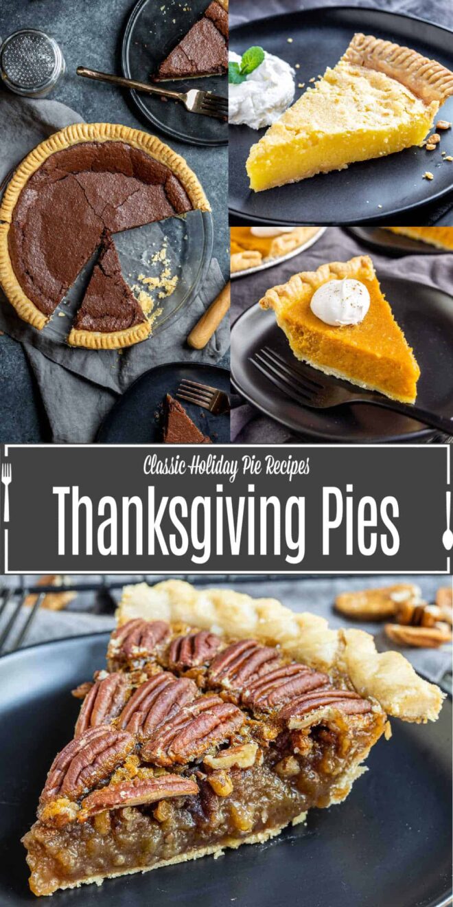 Pinterest image for Best Thanksgiving Pies with title text