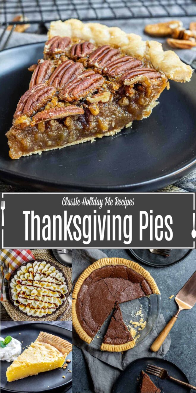 Pinterest image for Best Thanksgiving Pies with title text