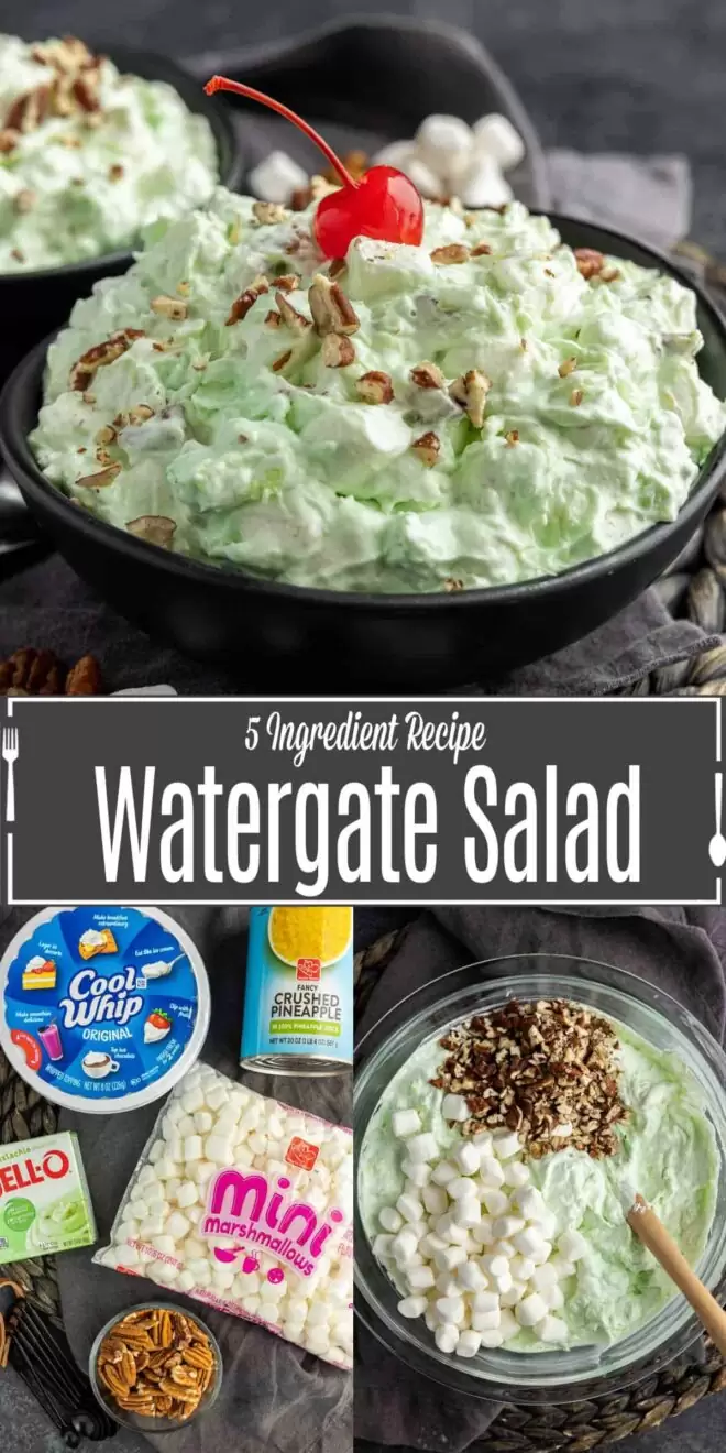pinterest image of how to make Watergate Salad