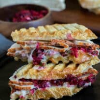 Turkey and Cranberry Panini on a plate