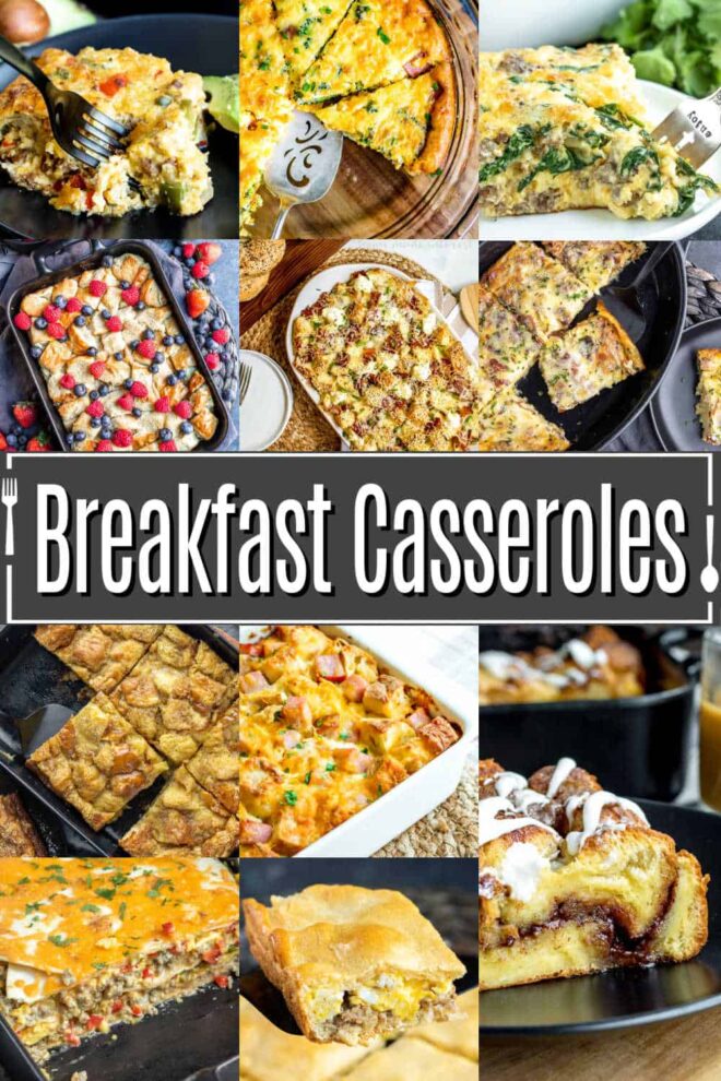 Pinterest image for 10+ Breakfast Casserole Ideas with title text