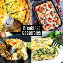 collage of breakfast casserole recipes