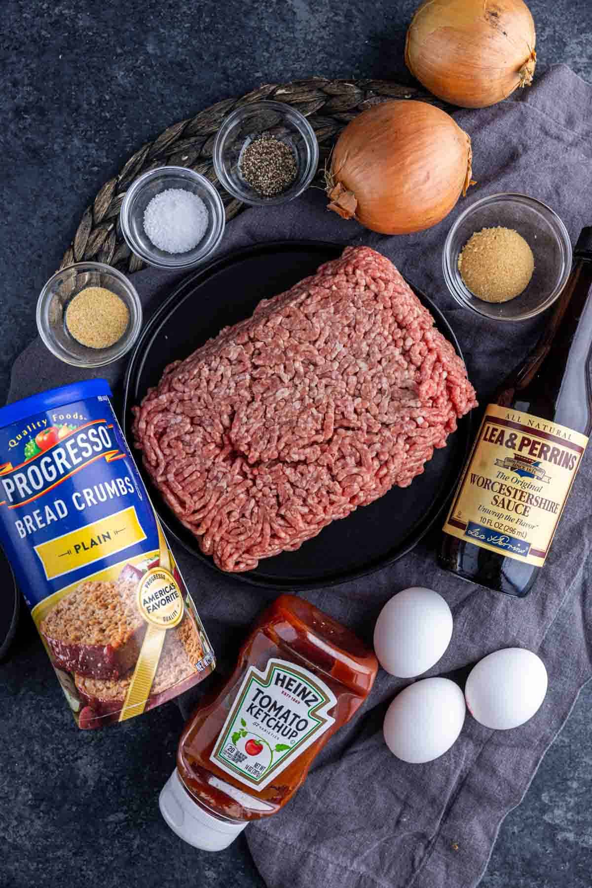Air Fryer Meatloaf ingredients