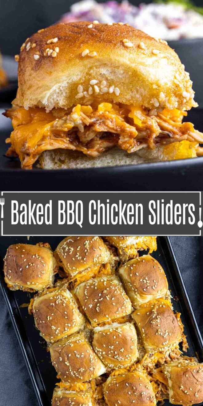Pinterest image for BBQ Chicken Sliders with title text