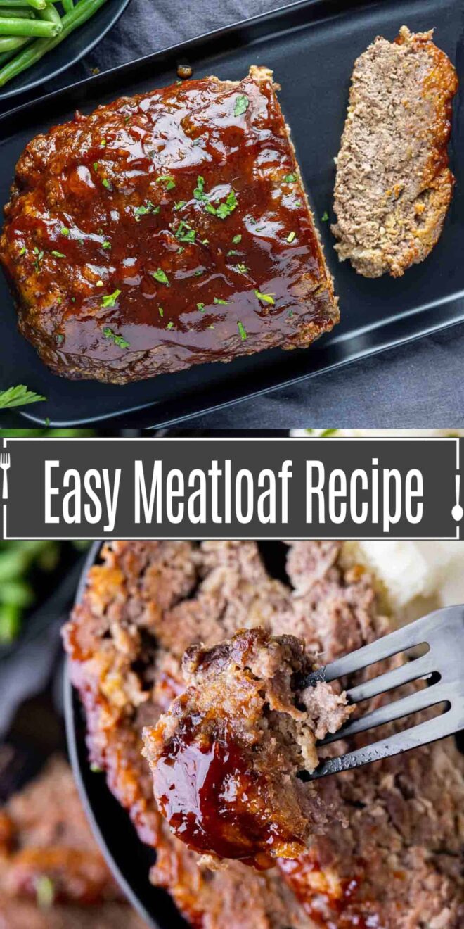 pinterest image of how to make Easy Meatloaf Recipe