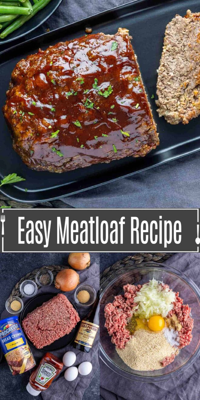 pinterest image of Easy Meatloaf Recipe