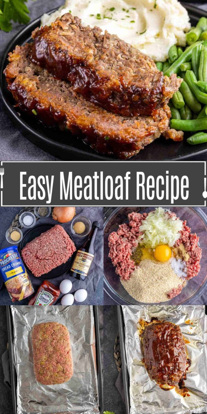 pinterest image of how to make Easy Meatloaf Recipe