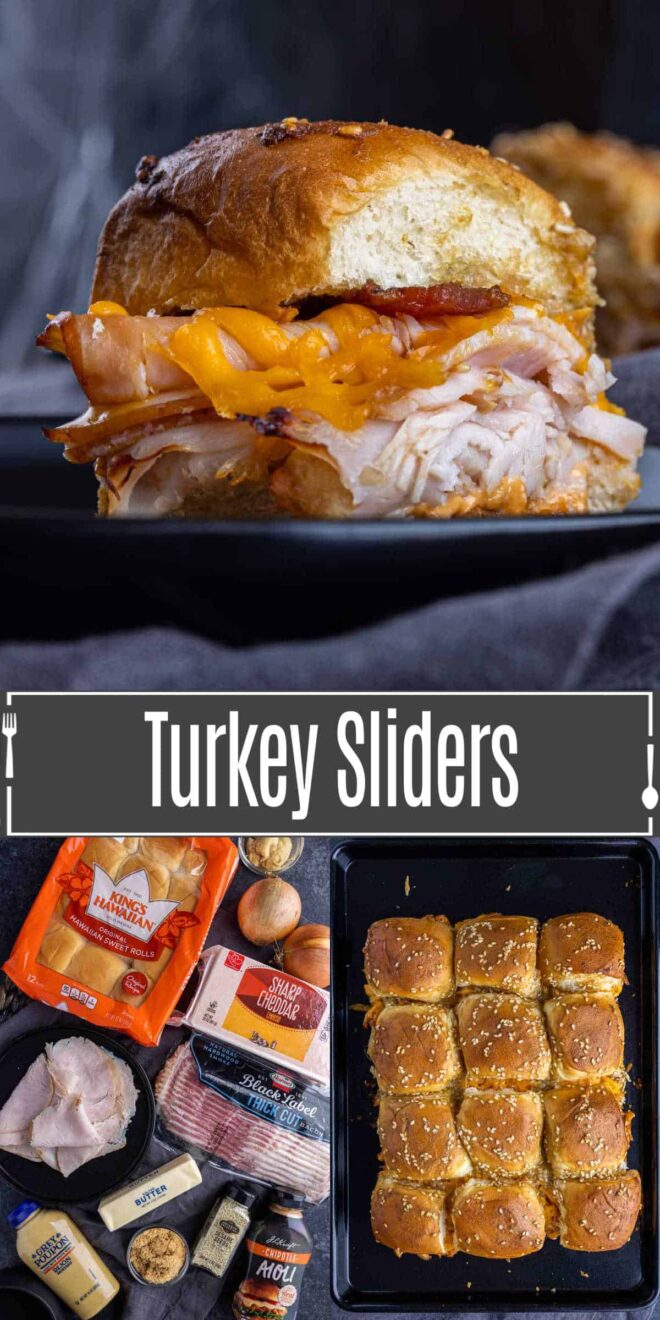 pinterest image of how to make Turkey Sliders