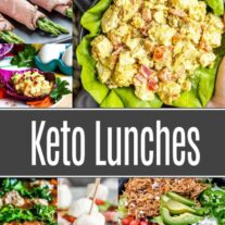 Collage of keto lunch recipes