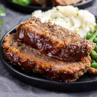 easy meatloaf on a plate