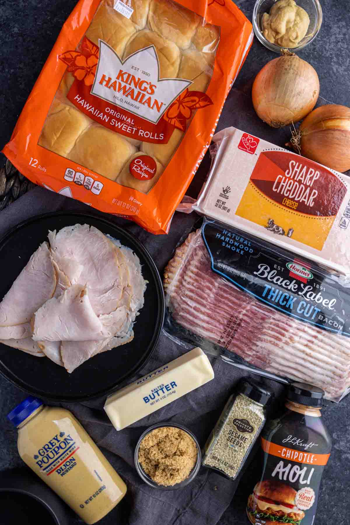 ingredients for Turkey Sliders