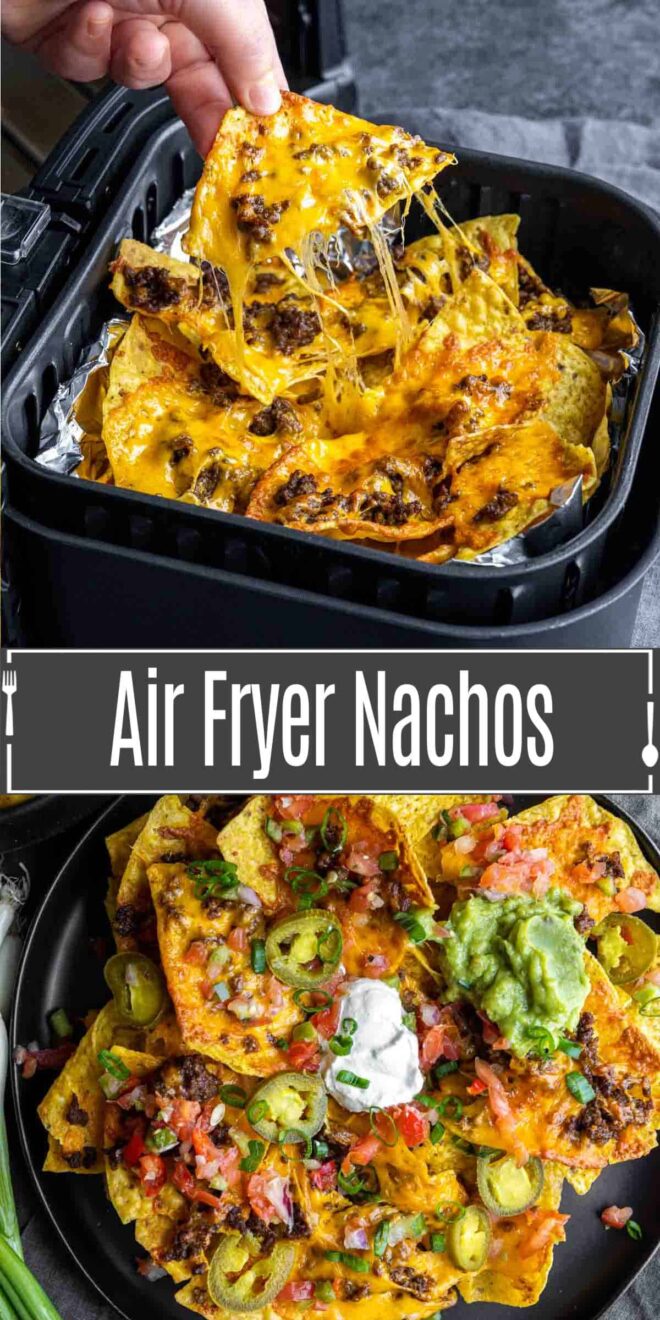 pinterest image of Air Fryer Nachos