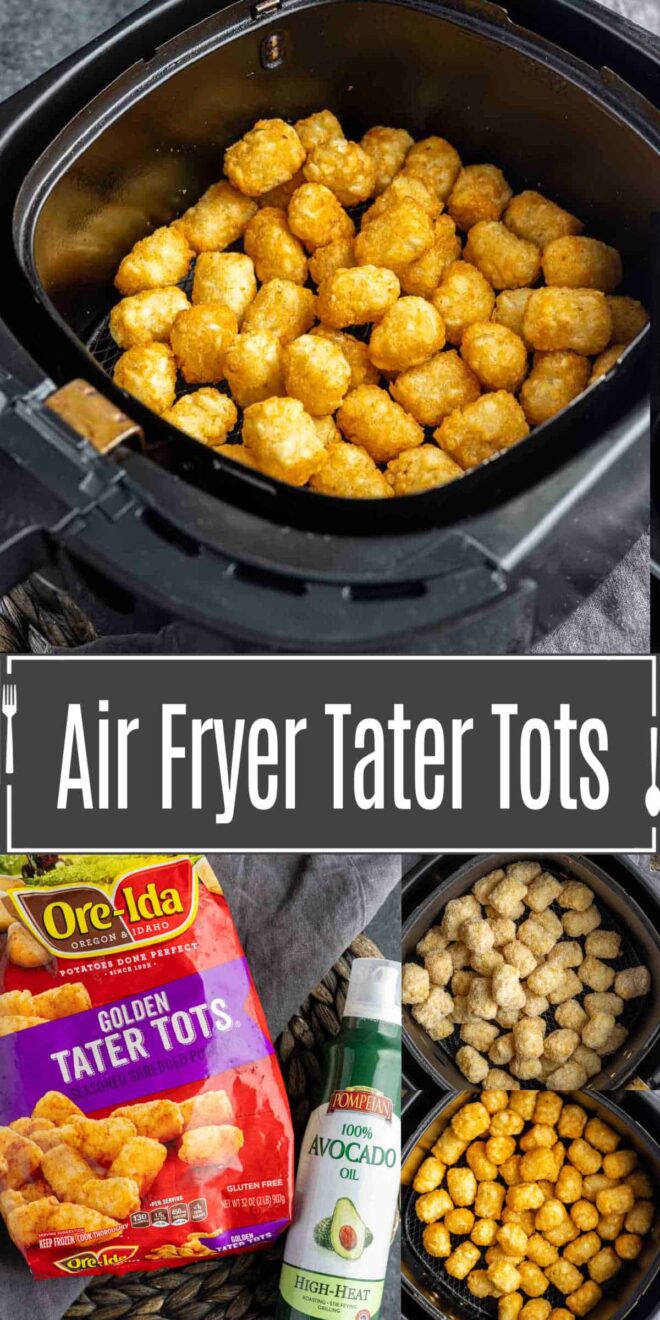pinterest image of how to make Air Fryer Tater Tots