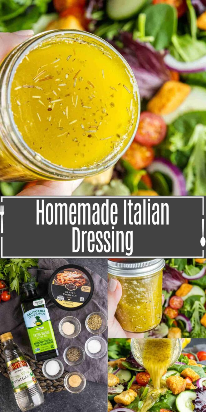pinterest image of ingredients to make Homemade Italian Dressing
