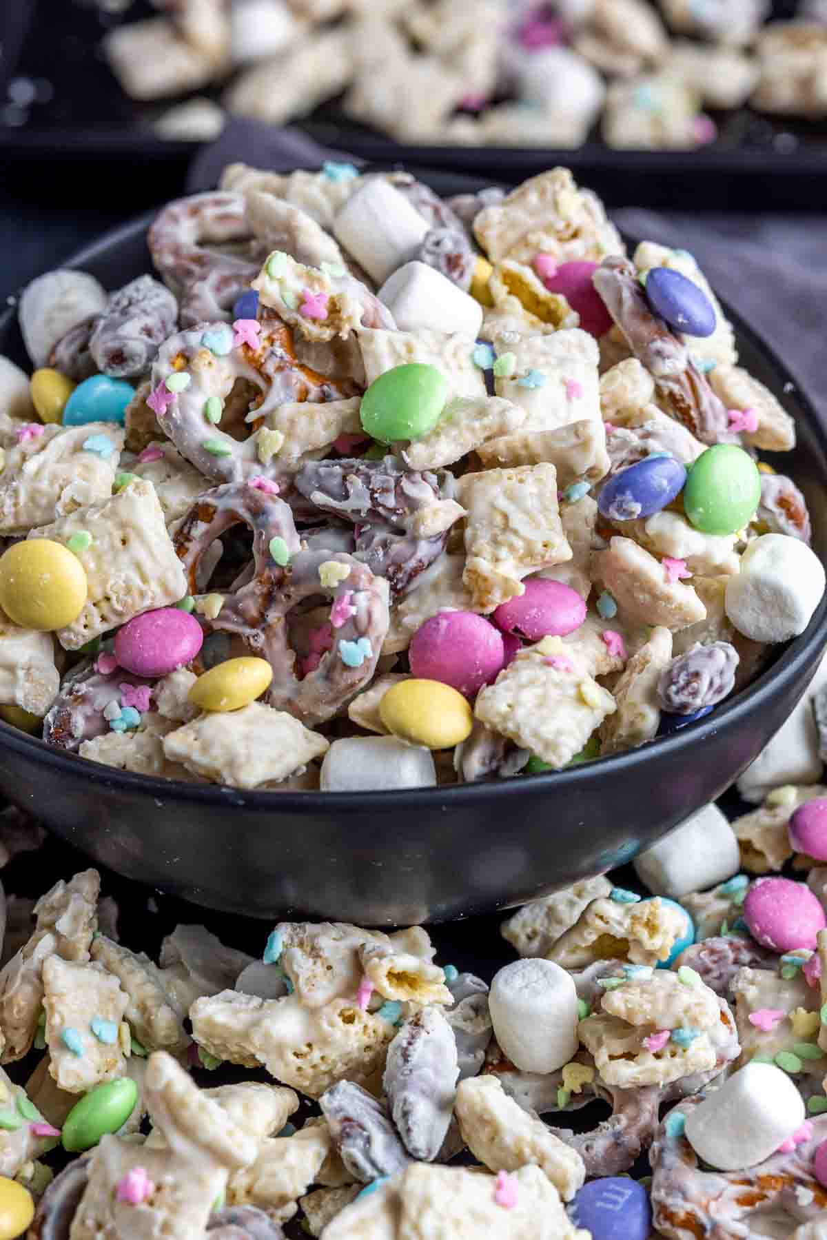 bunny bait with marshmallows and M&M's