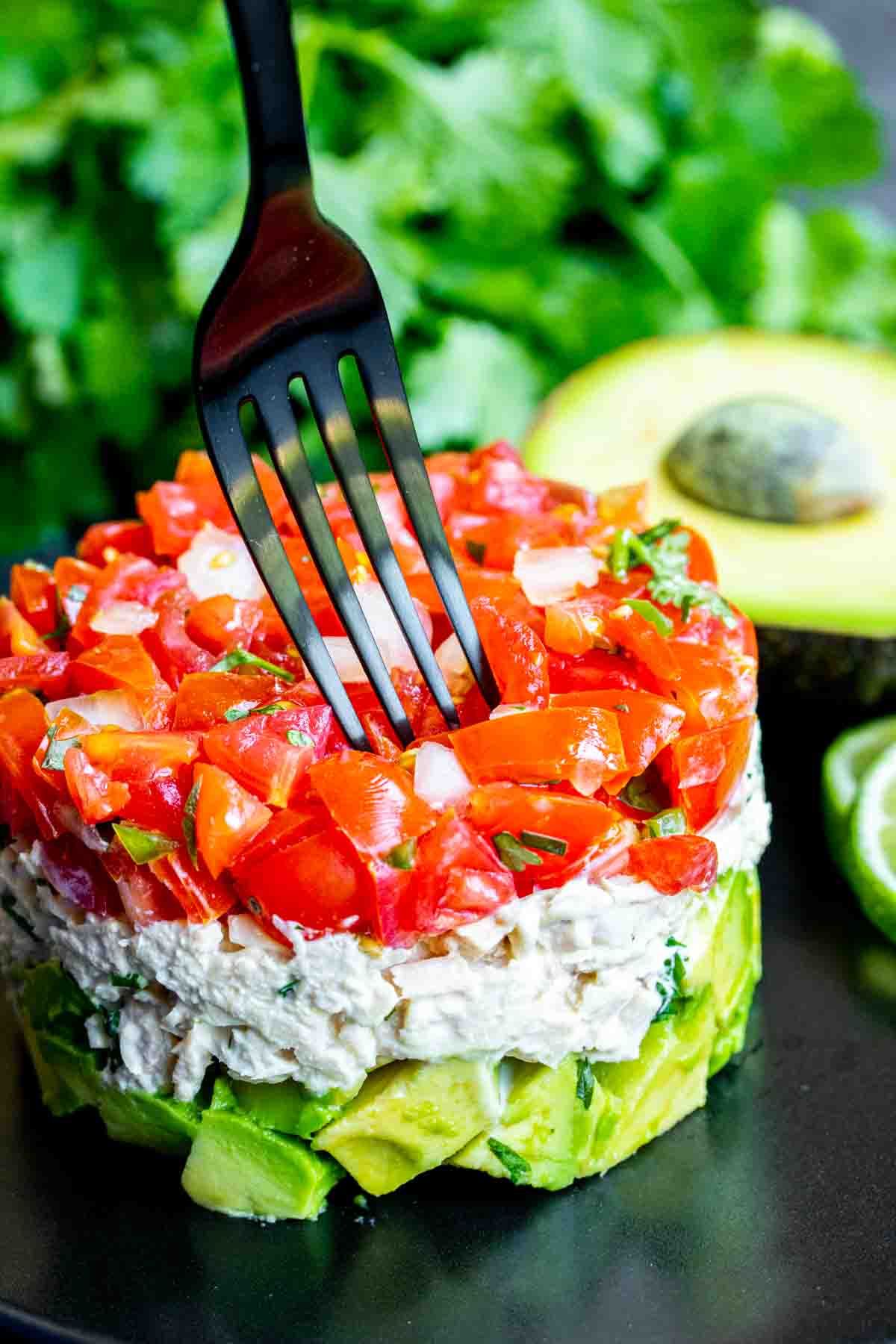 fork in Avocado Tuna Salad