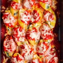 baked Stuffed Shells with spinach and ricotta