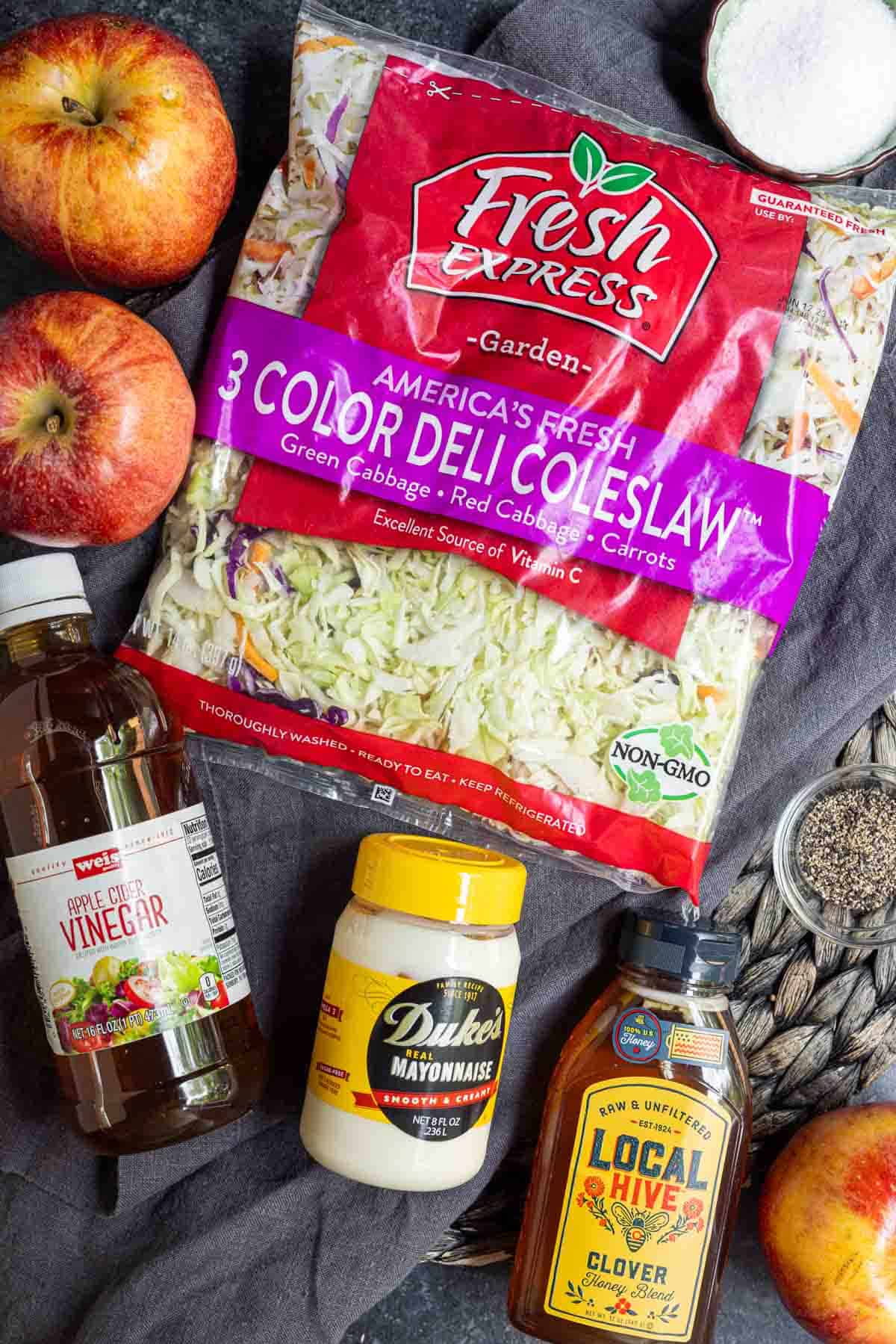 ingredients for Apple coleslaw