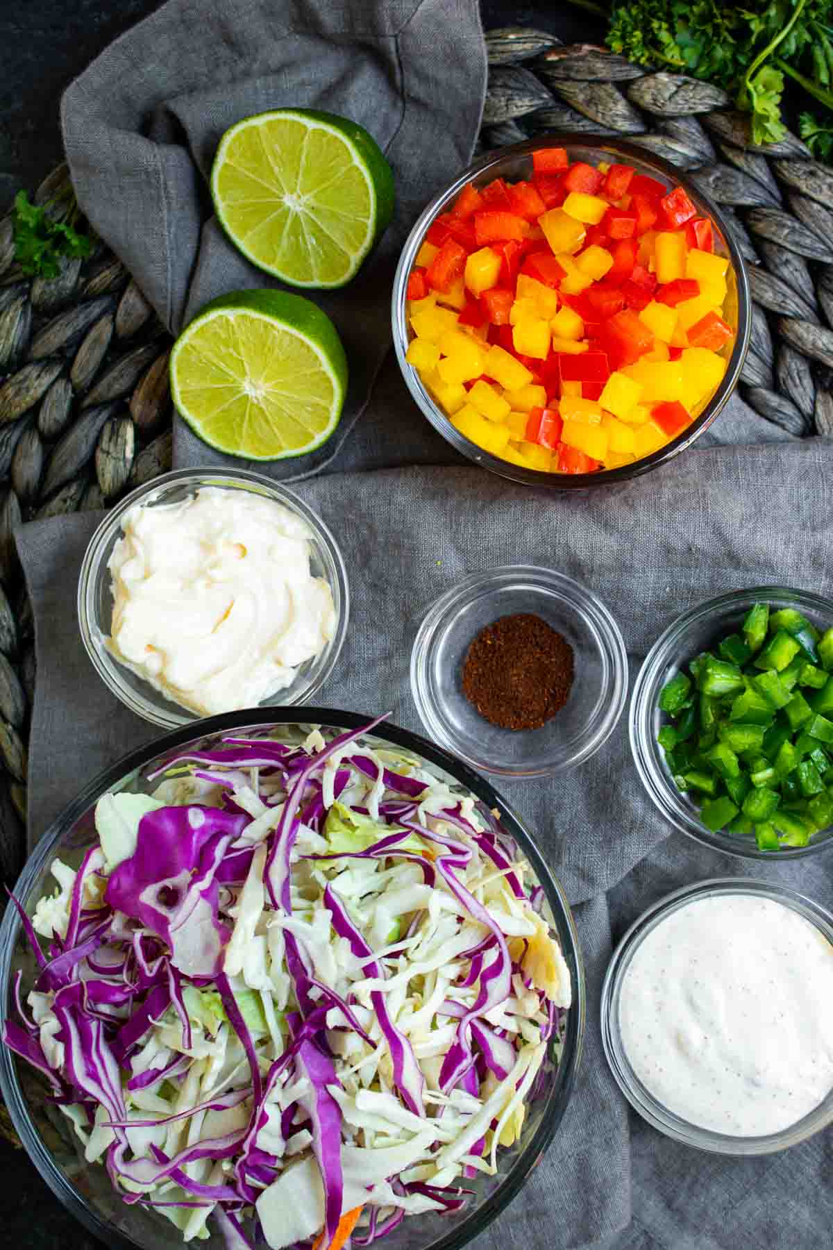 ingredients for Spicy Jalapeno Coleslaw