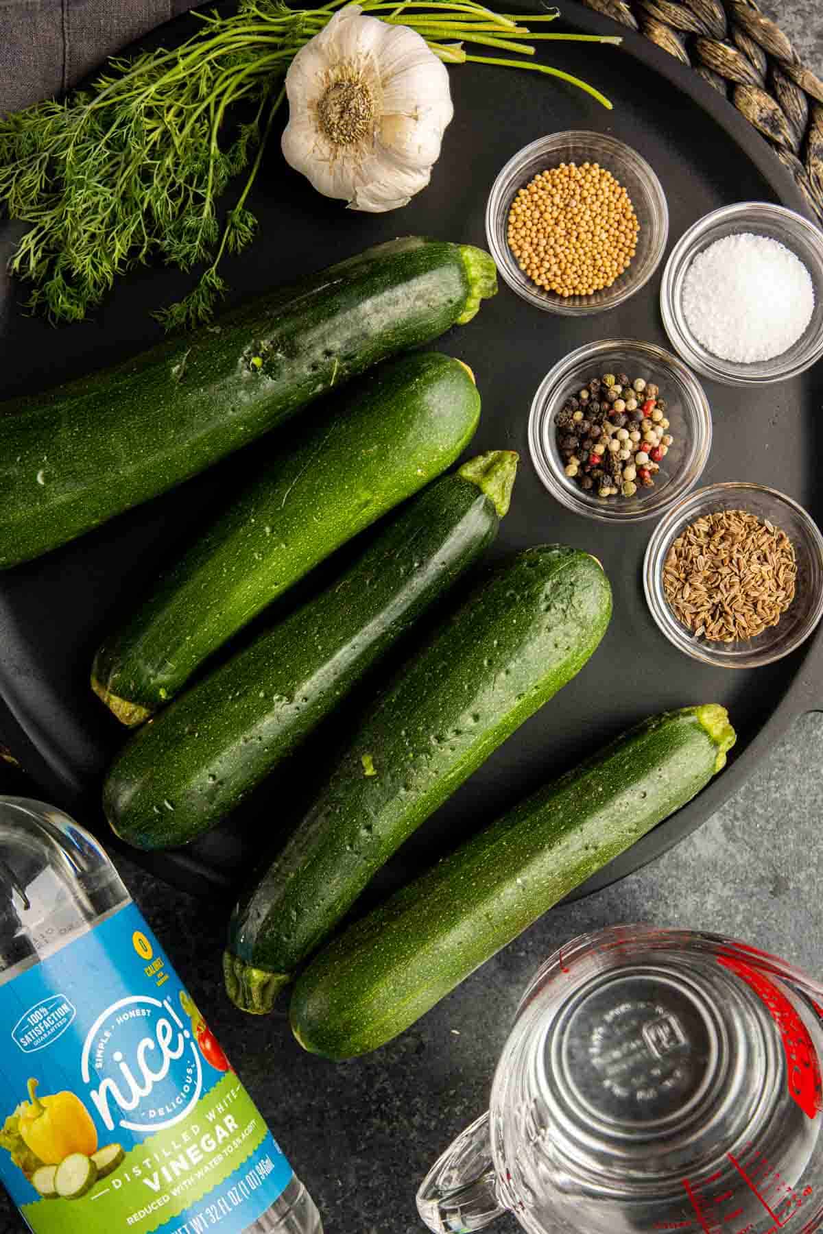 Quick Pickled Zucchini ingredients