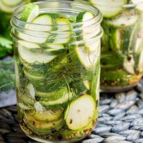Quick Pickled Zucchini with dill