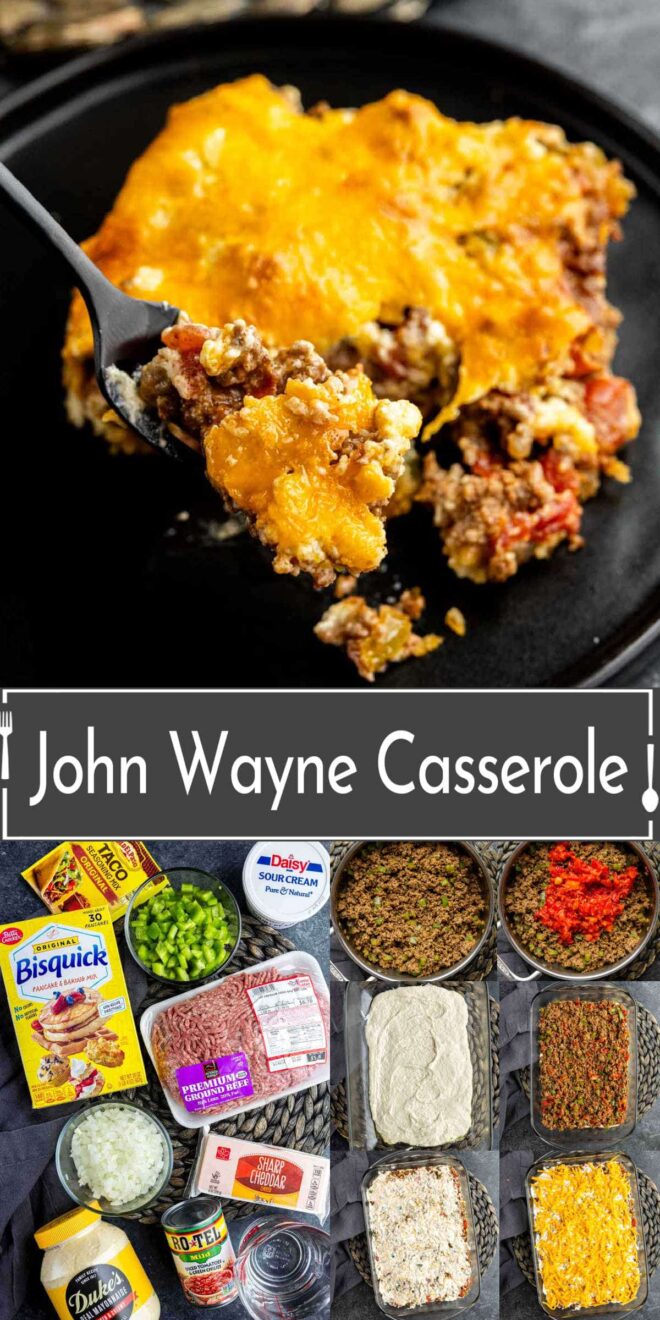 pinterest image of how to make John wayne casserole