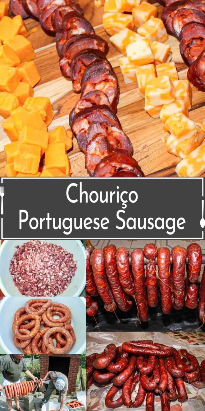 Pinterest of the steps to make Portuguese sausage