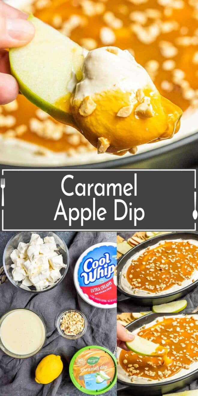 Caramel apple dip is a dessert that can be made in a few minutes.