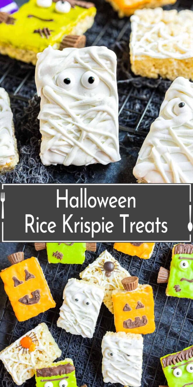 Halloween rice krispie treats that are mummies