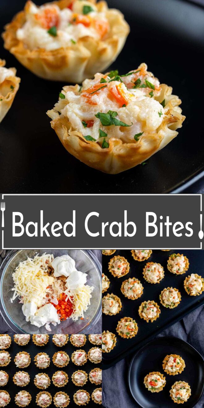 Baked crab bites on a plate.