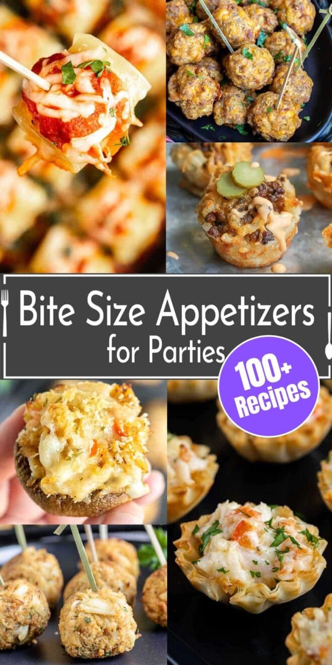Bite size appetizers for parties.
