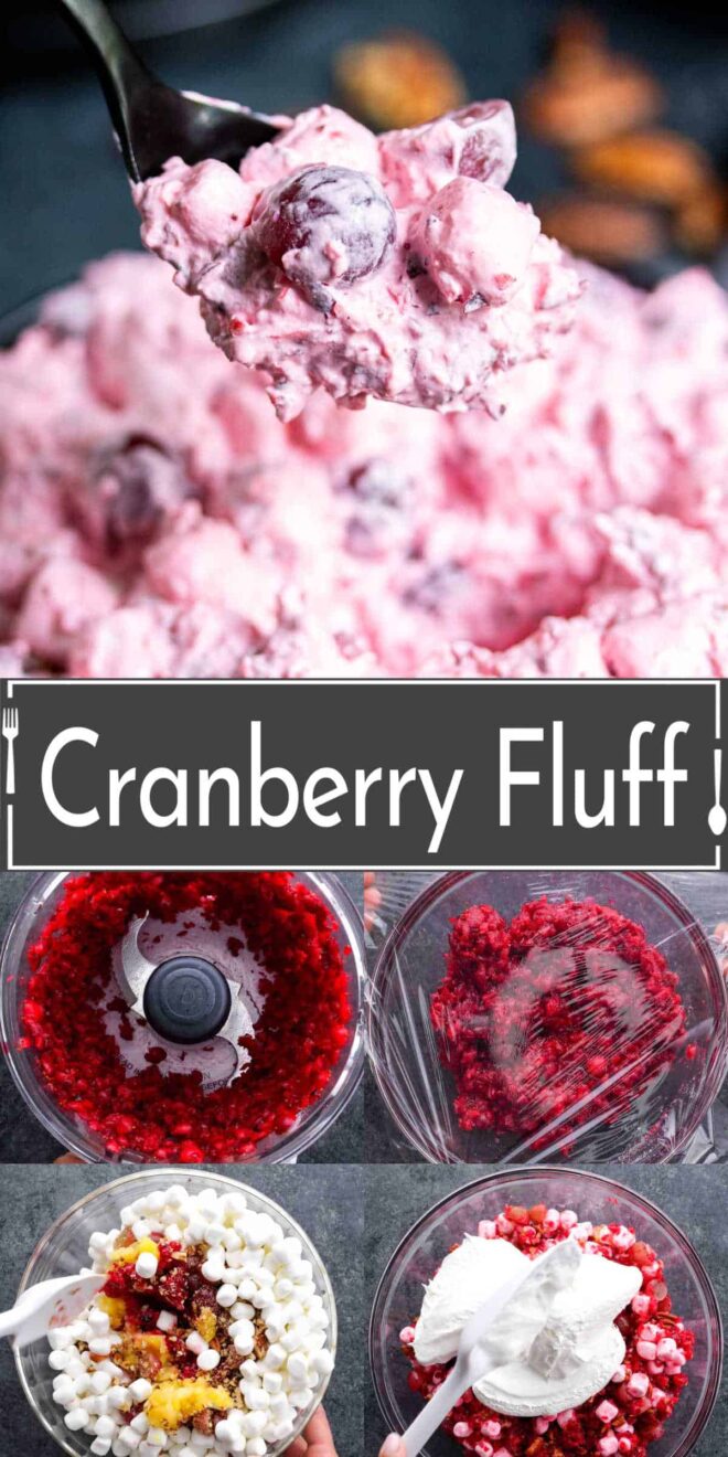 pinterst image of how to make cranberry fluff