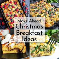 collage of Make Ahead Christmas Breakfast Ideas