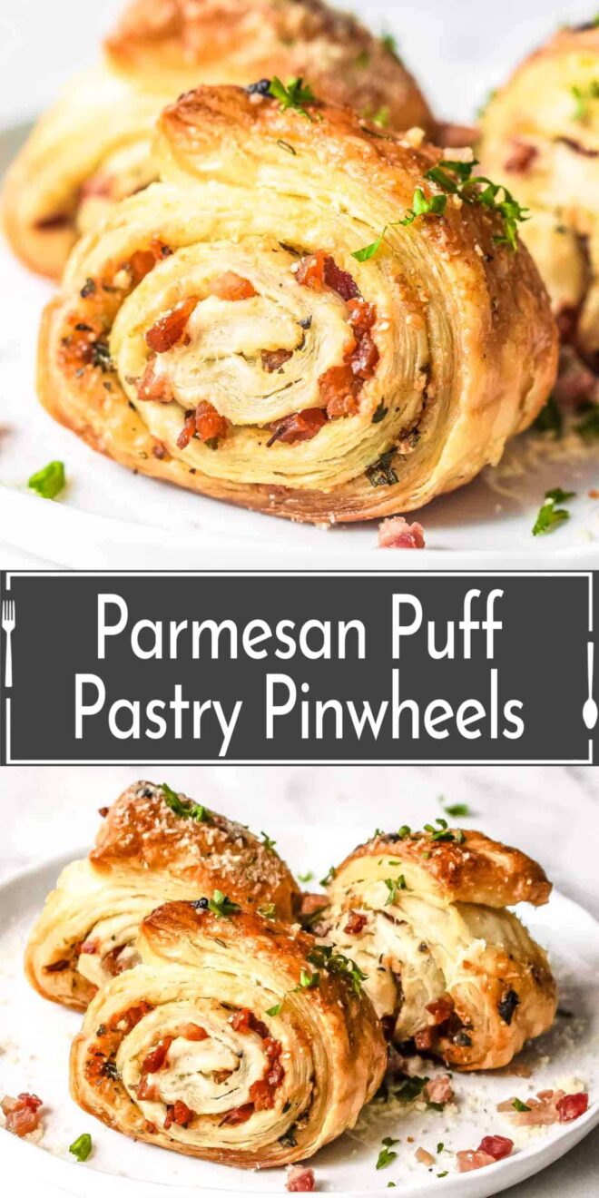 Parmesan puff pastry pinwheels.