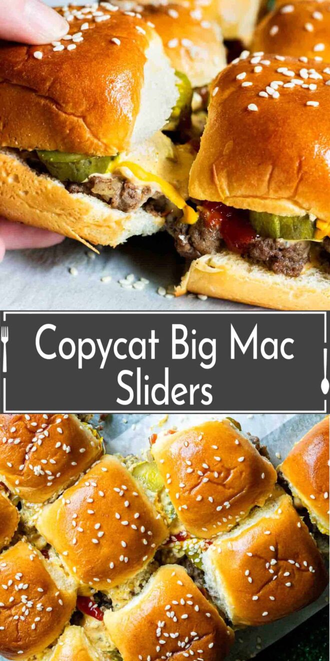 pinterest collage of Copycat big mac sliders.
