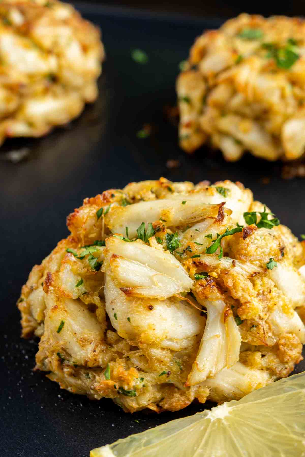 Maryland Crab Cakes on a pan.
