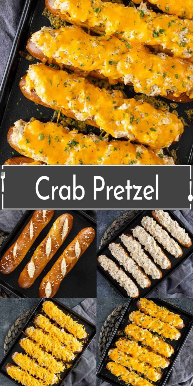 A pinterest collage of Crab Pretzel