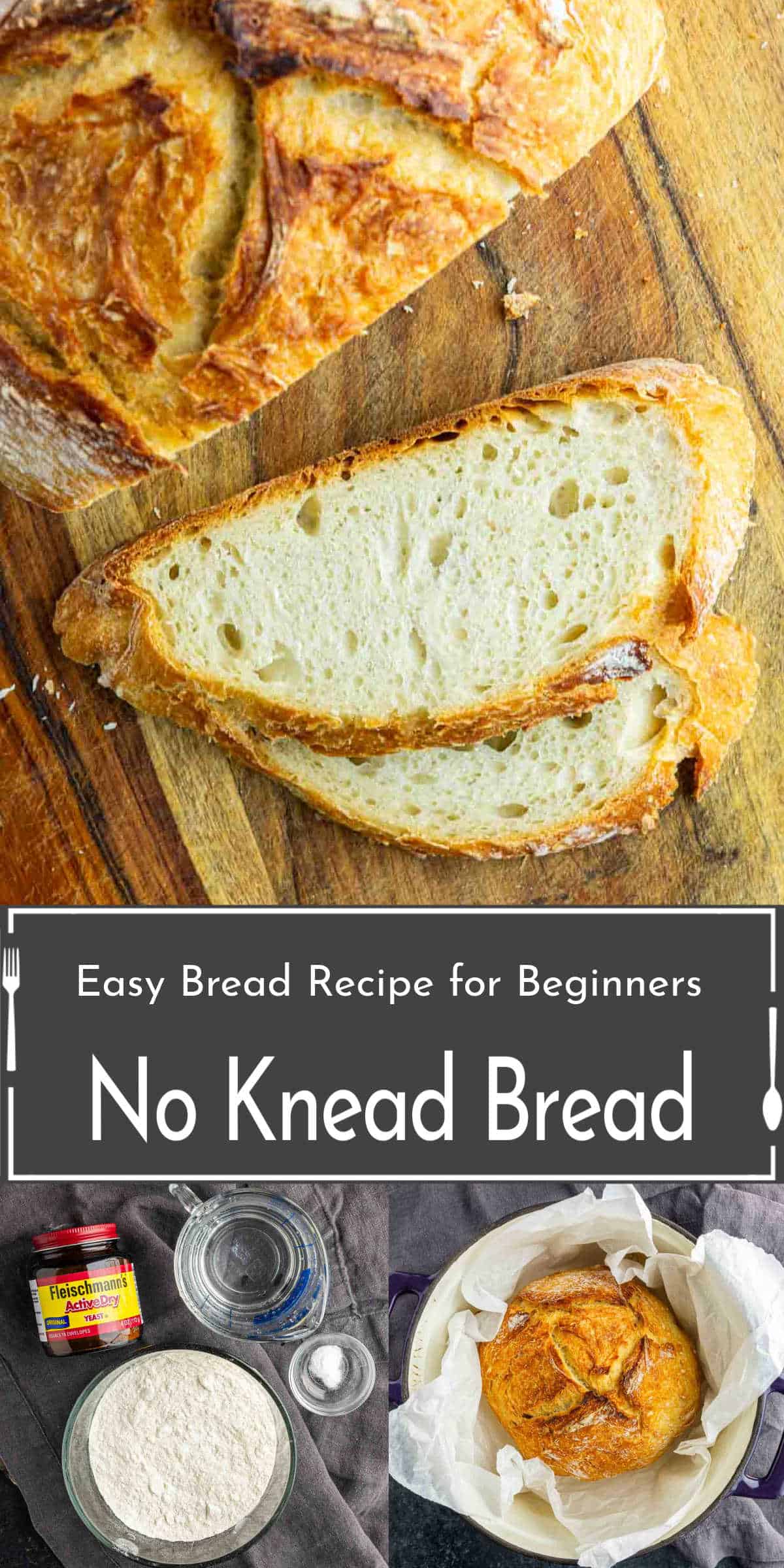 Easy No Knead Bread - Just 4 Ingredients! - Home. Made. Interest.